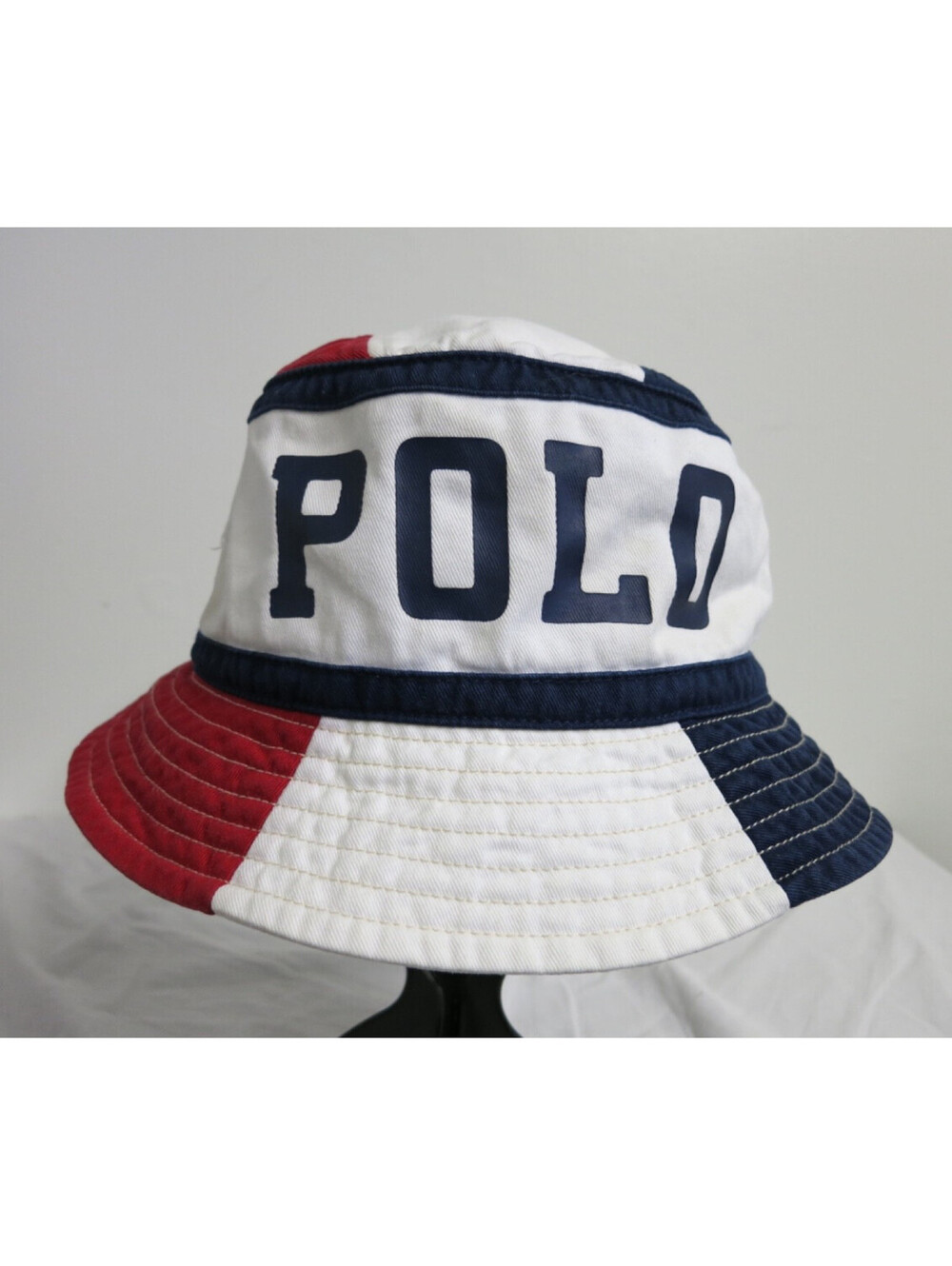 Polo Ralph Lauren Colorblock Bucket Hat Mens XL/1XL 61cm Red White Blue NICE!